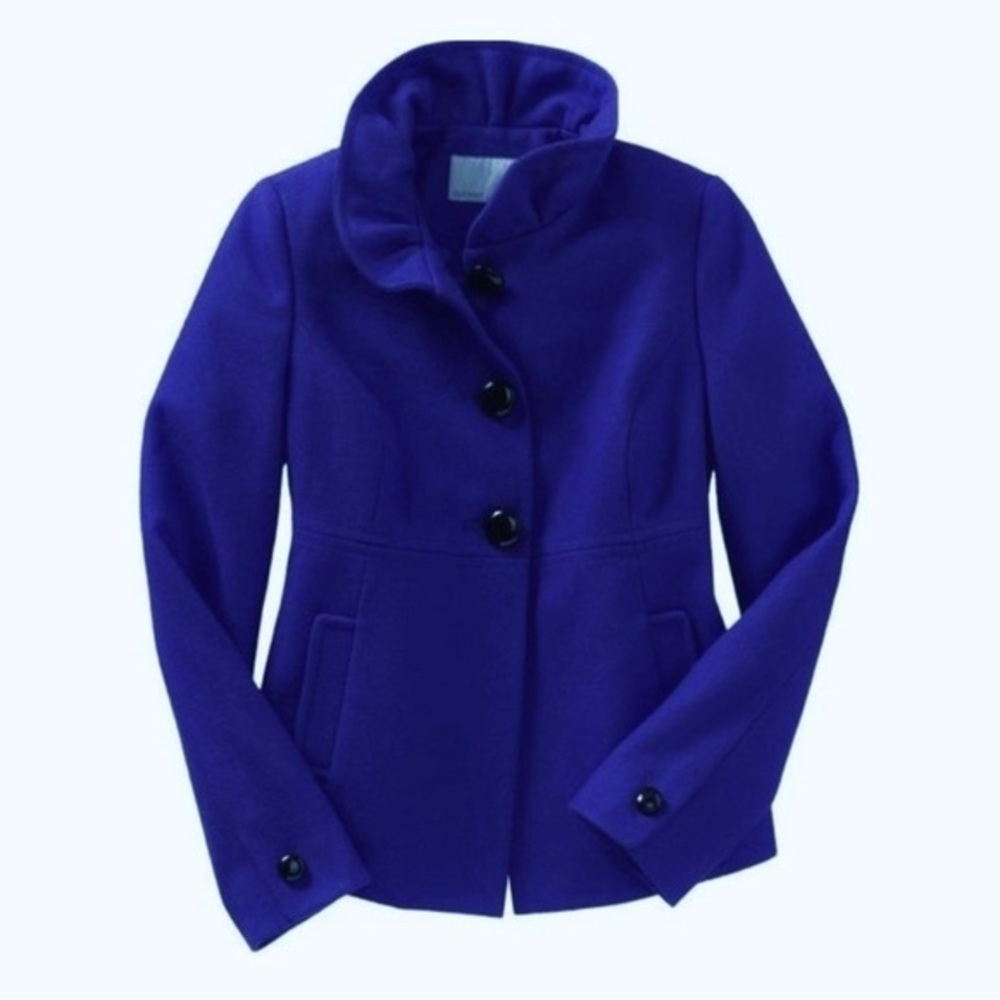 OLD NAVY Wool Blend Ruffle‎ Collar Coat -
Royal Blue